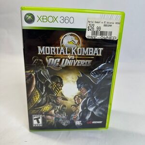 Mortal Kombat vs DC Universe Xbox‎ 360 Game Disc Case Manual Tested Works
